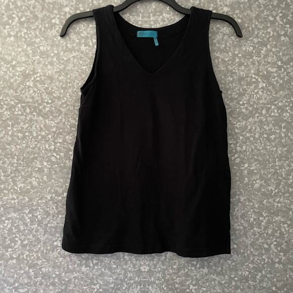 Fresh Produce Black V-Neck Sleeveless Cotton Tank Top - Size XS - Made in USA - Picture 1 of 5